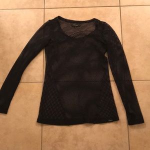 Koral Black Long Sleeve Fishnet Shirt